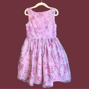 Pippa & Julie Little Girl's Chica Floral Fit & Flare Dress Mauve Size 5